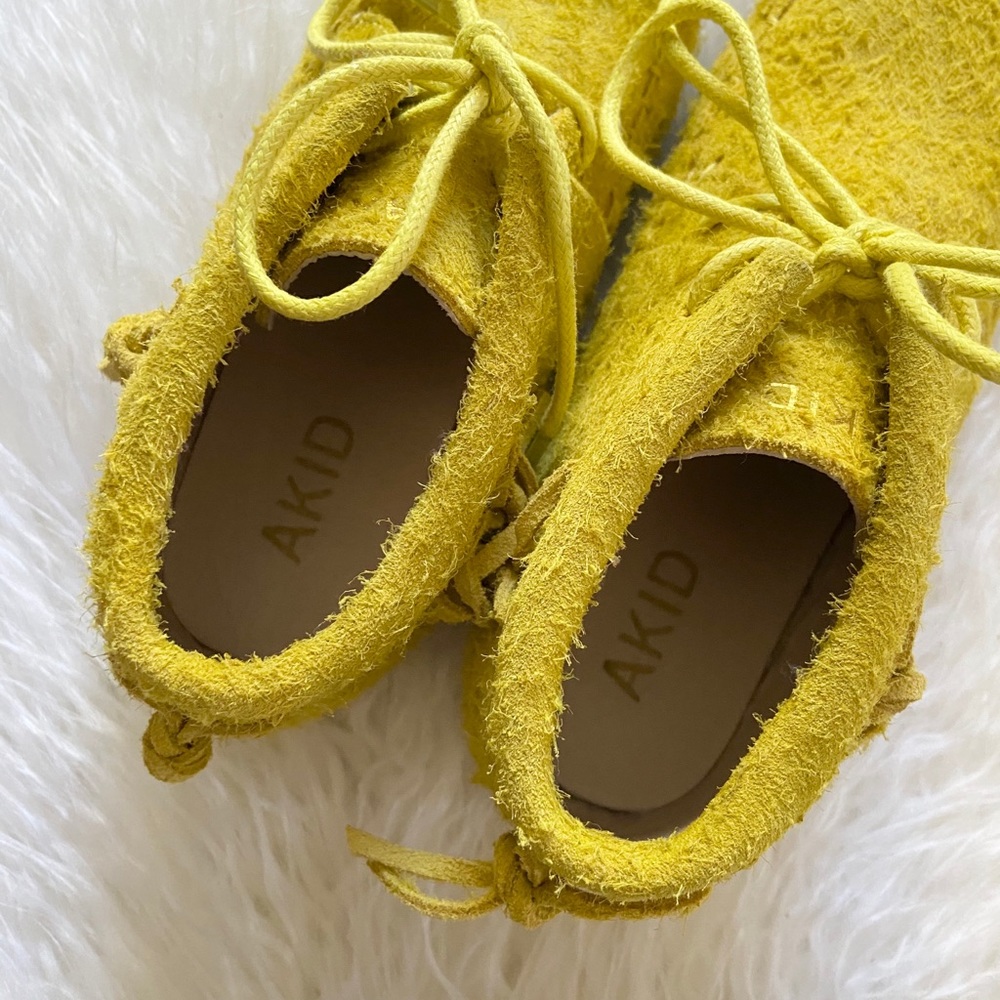 akid brand kids yellow suede sneaker boot boys shoe leather chukka moccasin 12 - Picture 8 of 12